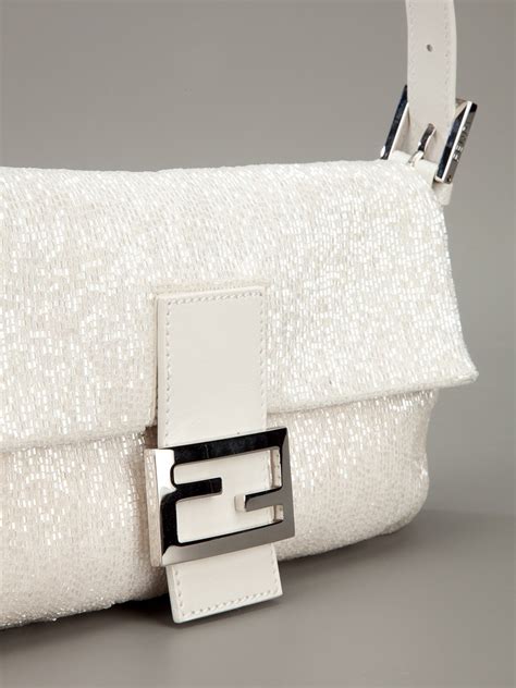 fendi white leather bag|fendi baguette crossbody.